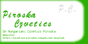 piroska czvetics business card